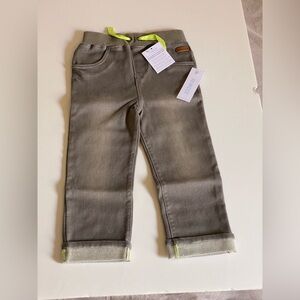 Robeez Kids Tan Jeans with Neon Accents